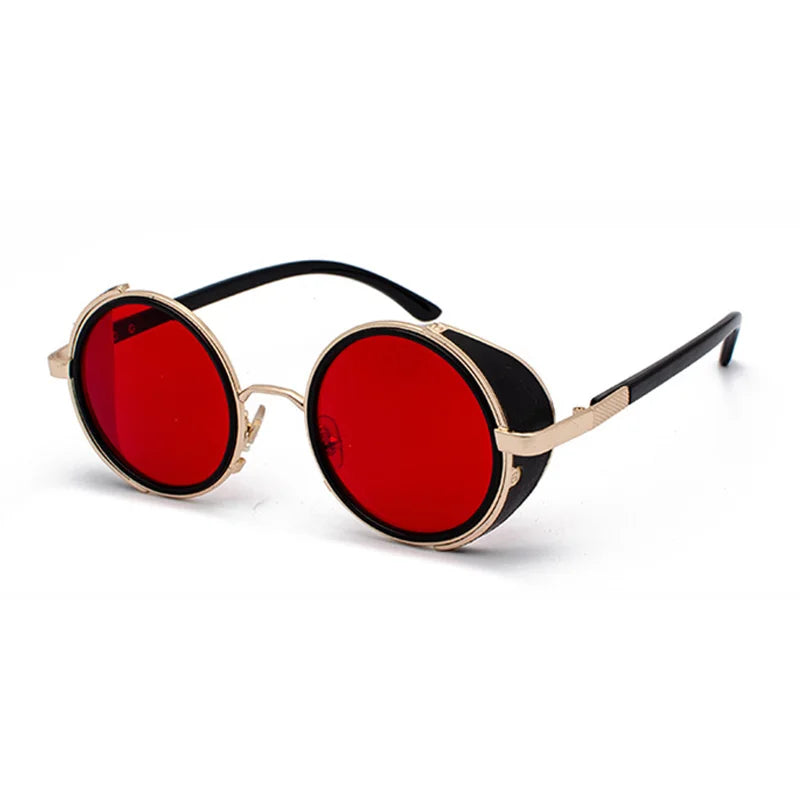SHAUNA Vintage Women Steampunk Retro Coating Men Round Sunglasses Brand Designer Punk Sun Glasses UV400