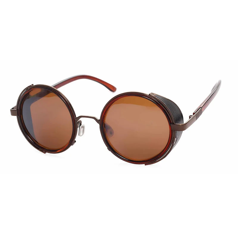 SHAUNA Vintage Women Steampunk Retro Coating Men Round Sunglasses Brand Designer Punk Sun Glasses UV400