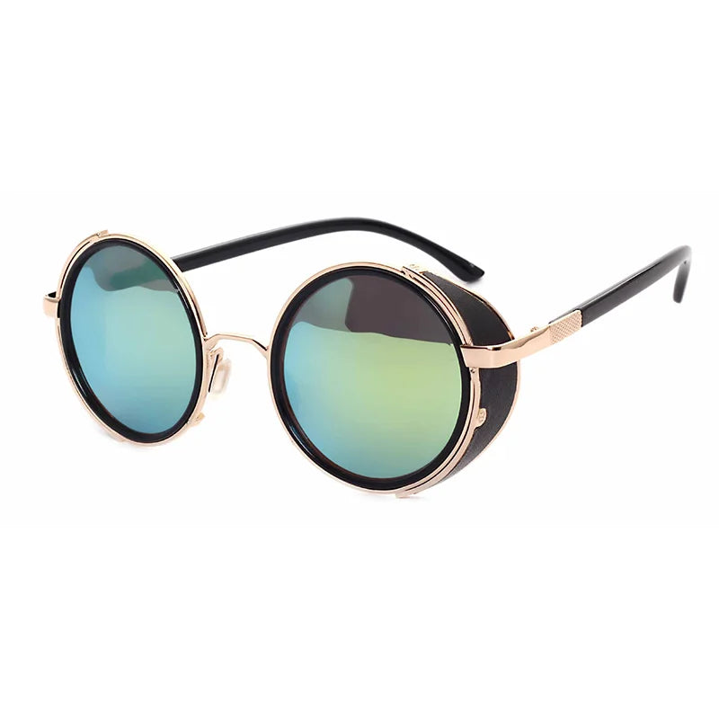 SHAUNA Vintage Women Steampunk Retro Coating Men Round Sunglasses Brand Designer Punk Sun Glasses UV400