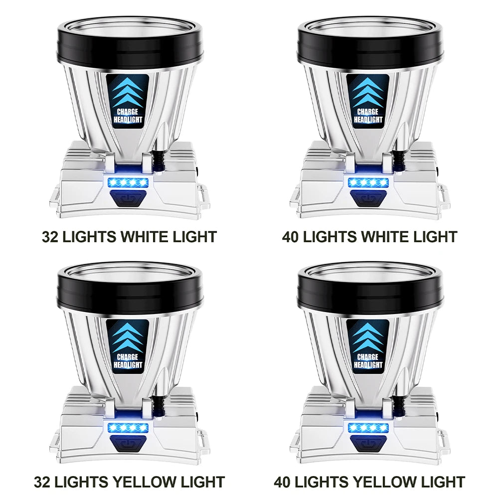 Super Bright Rechargeable Headlight 1200mAh High Power Headlamp Waterproof Emergency Fishing Camping Lantern Head Flashlight