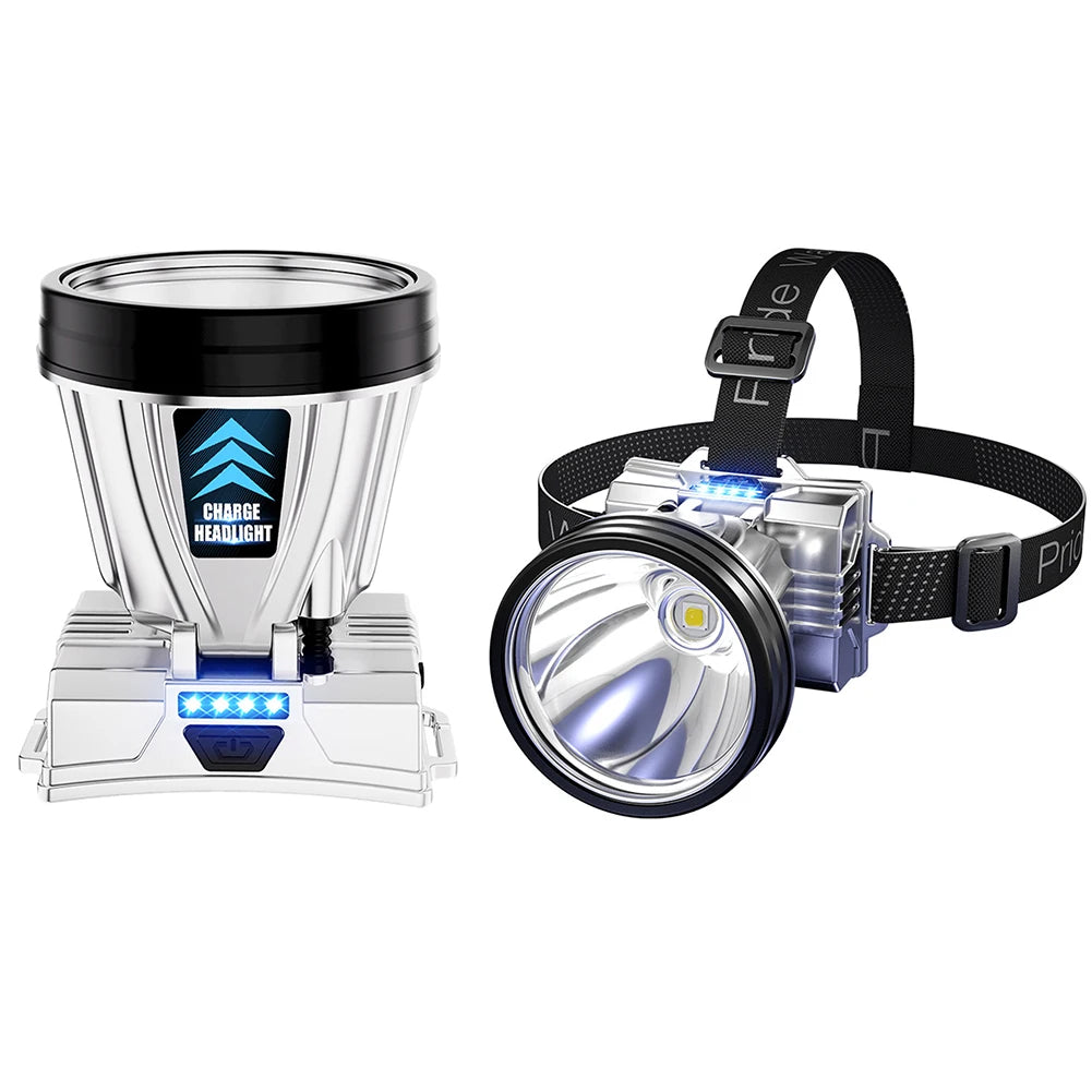Super Bright Rechargeable Headlight 1200mAh High Power Headlamp Waterproof Emergency Fishing Camping Lantern Head Flashlight