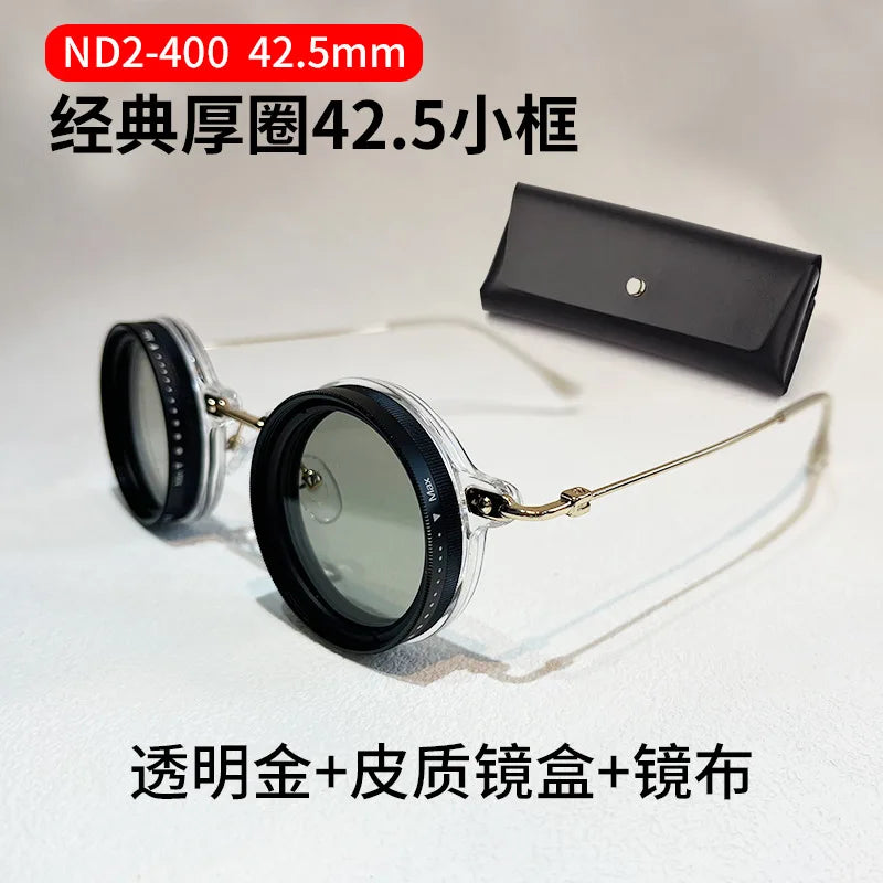 9-level ND2-400 adjustable dimming glasses fishing sunglasses UV anti UV polarized sunglasses ND filter With Glasse Case Set