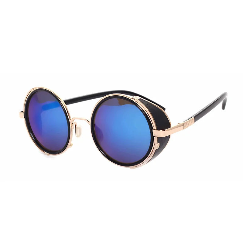 SHAUNA Vintage Women Steampunk Retro Coating Men Round Sunglasses Brand Designer Punk Sun Glasses UV400