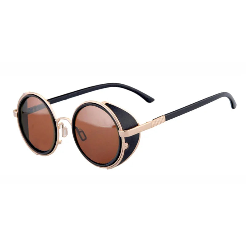 SHAUNA Vintage Women Steampunk Retro Coating Men Round Sunglasses Brand Designer Punk Sun Glasses UV400