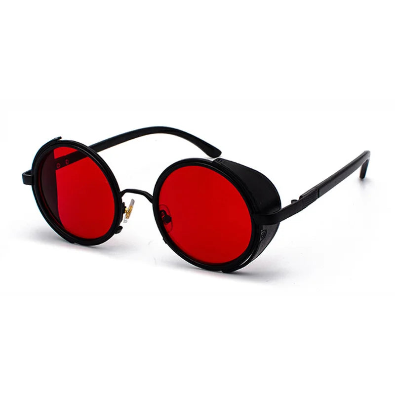 SHAUNA Vintage Women Steampunk Retro Coating Men Round Sunglasses Brand Designer Punk Sun Glasses UV400