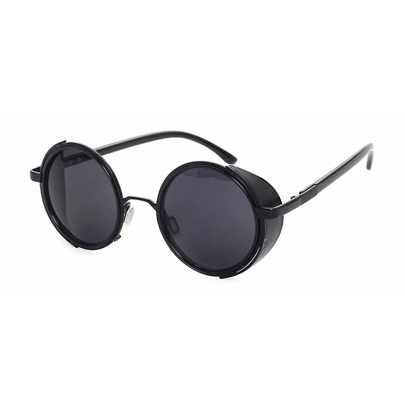 Retro Steampunk Sunglasses Men Women Round Metal Shields Sun Glasses Brand Designer Fashion Eyewear Mirror Lens UV400