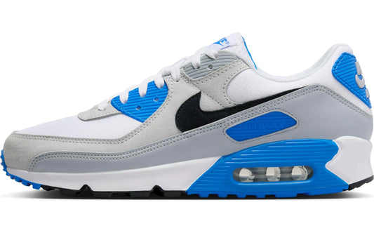 Nike Air Max 90 Mens Shoes (FN6958-102 White/Photo Blue/Pure Platinum/Black) Size 10