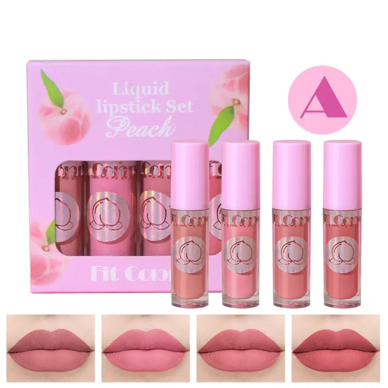 Velvet Matte No Stain Fruit Lip Gloss Set (4 Pieces)