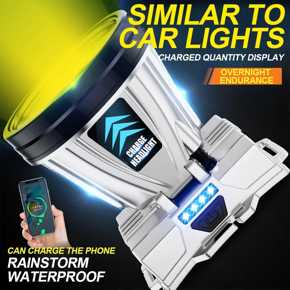 Fishing Flashlight Long-Range LED Rechargeable Headlamp Head-Mounted Night Fishing Lamp for Outdoor Camping Running Cycling