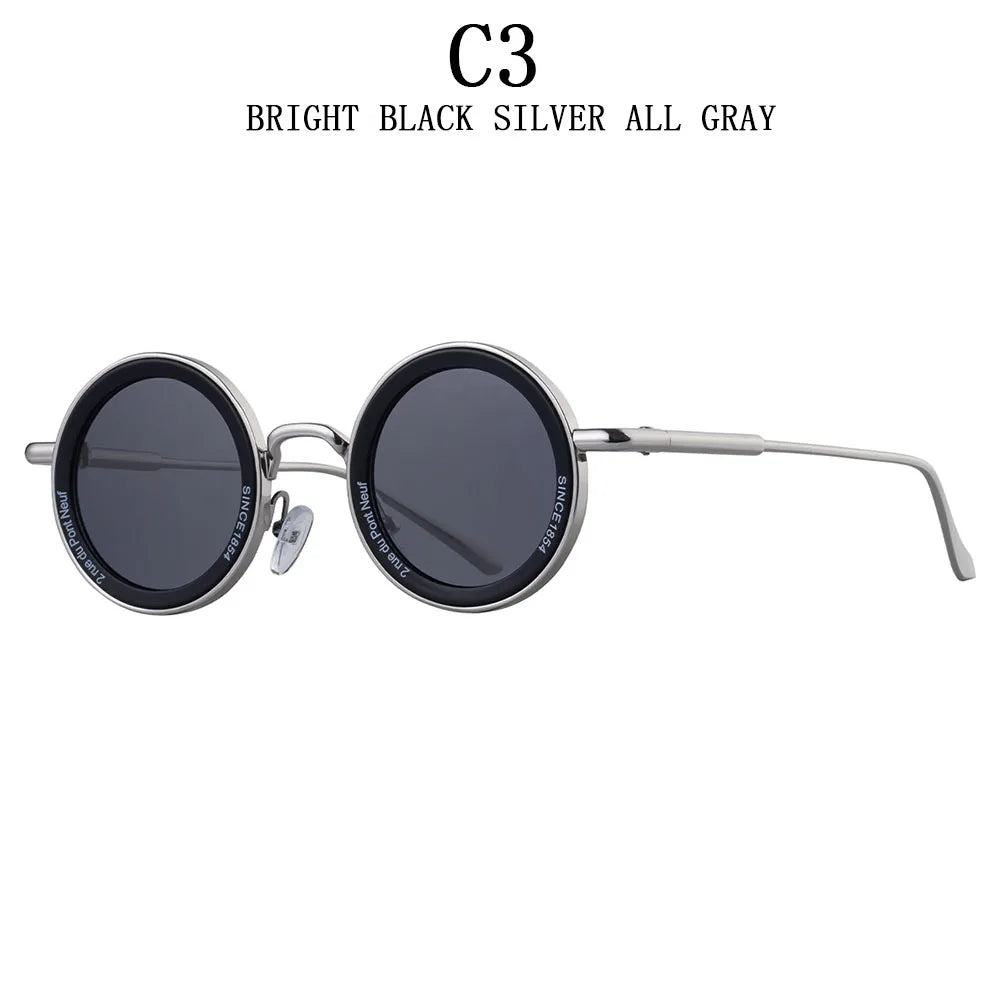 Round Steampunk Sunglass Men Vintage Punk Sunglasses Women Trendy Retro Fashion Glasses Gafas De Sol Hombre Lunette Soleil Femme