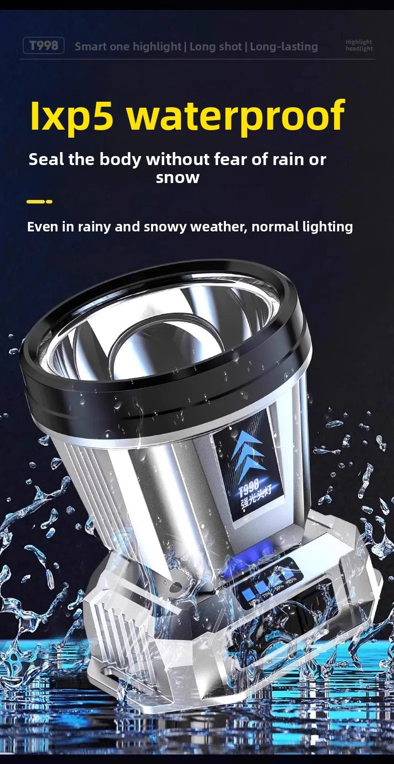 Headlight head mounted strong light charging ultra bright fishing special ultra long endurance lithium battery flashlight mining