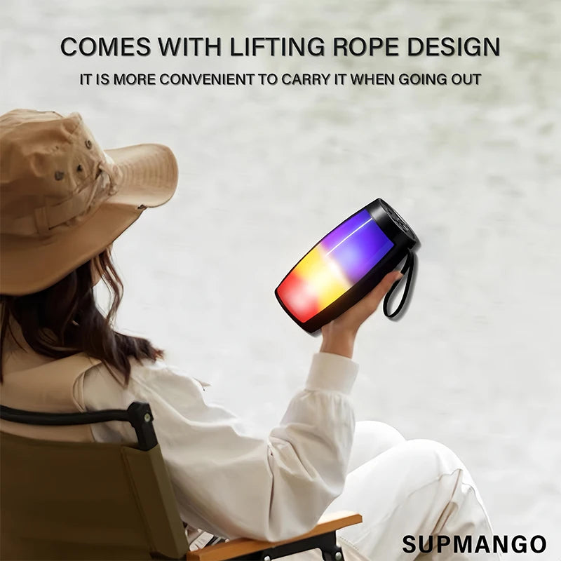 1PC RGB Colorful Lights Wireless Bluetooth Speaker With LED Light Portable Outdoor Stereo Supports TF And U Disk Expansion