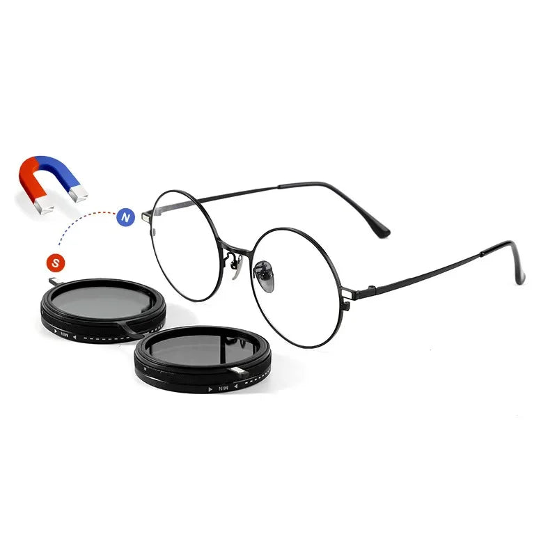 Customized  Magnetic Myopia  Clip on ND9 adjustable dimming sunglasses
