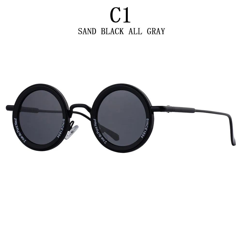 Round Steampunk Sunglass Men Vintage Punk Sunglasses Women Trendy Retro Fashion Glasses Gafas De Sol Hombre Lunette Soleil Femme