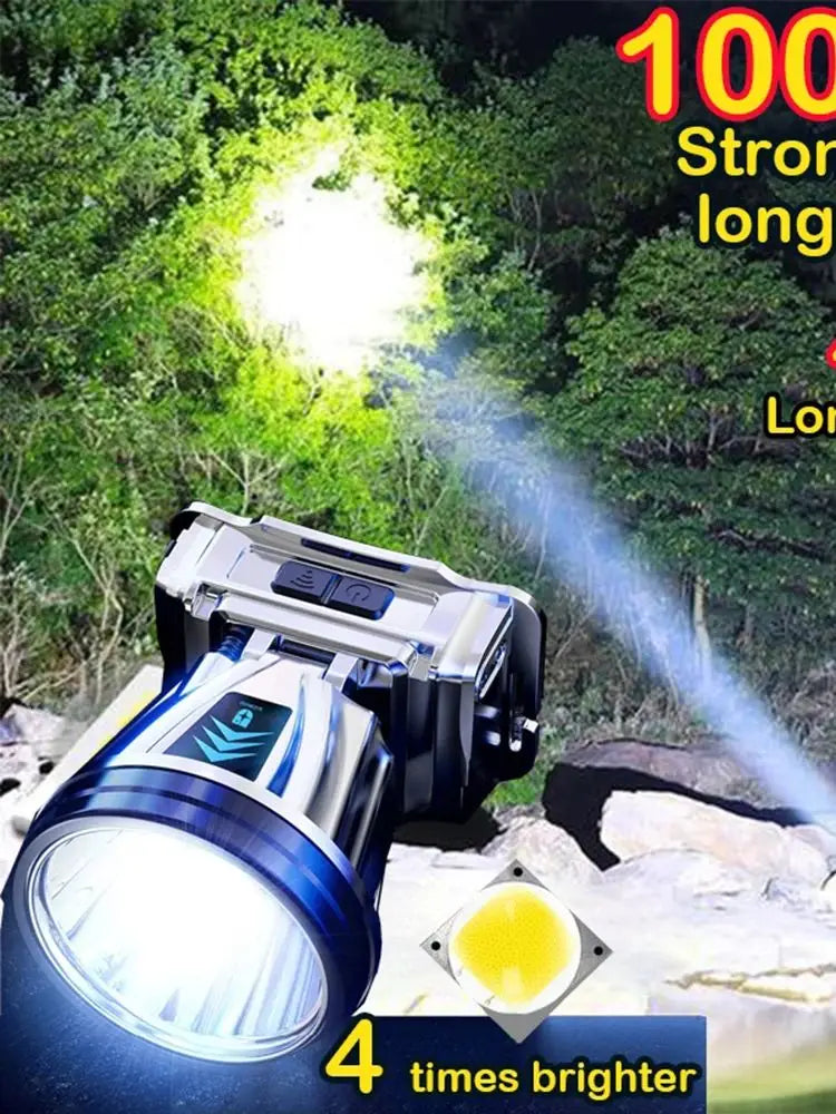 1000m High-beam Headlight Flashlight Headlamp rechargeabl waterproof Emergency Cycling Camping