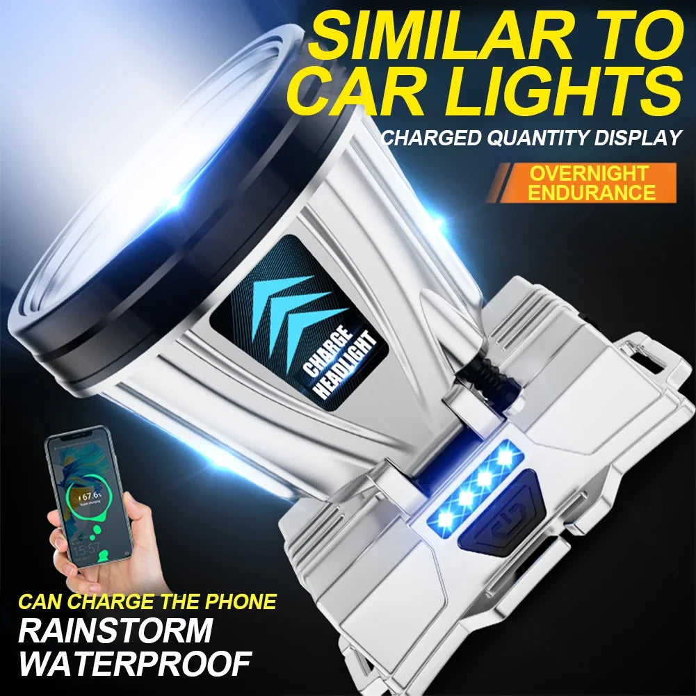 Fishing Flashlight Long-Range LED Rechargeable Headlamp Head-Mounted Night Fishing Lamp for Outdoor Camping Running Cycling