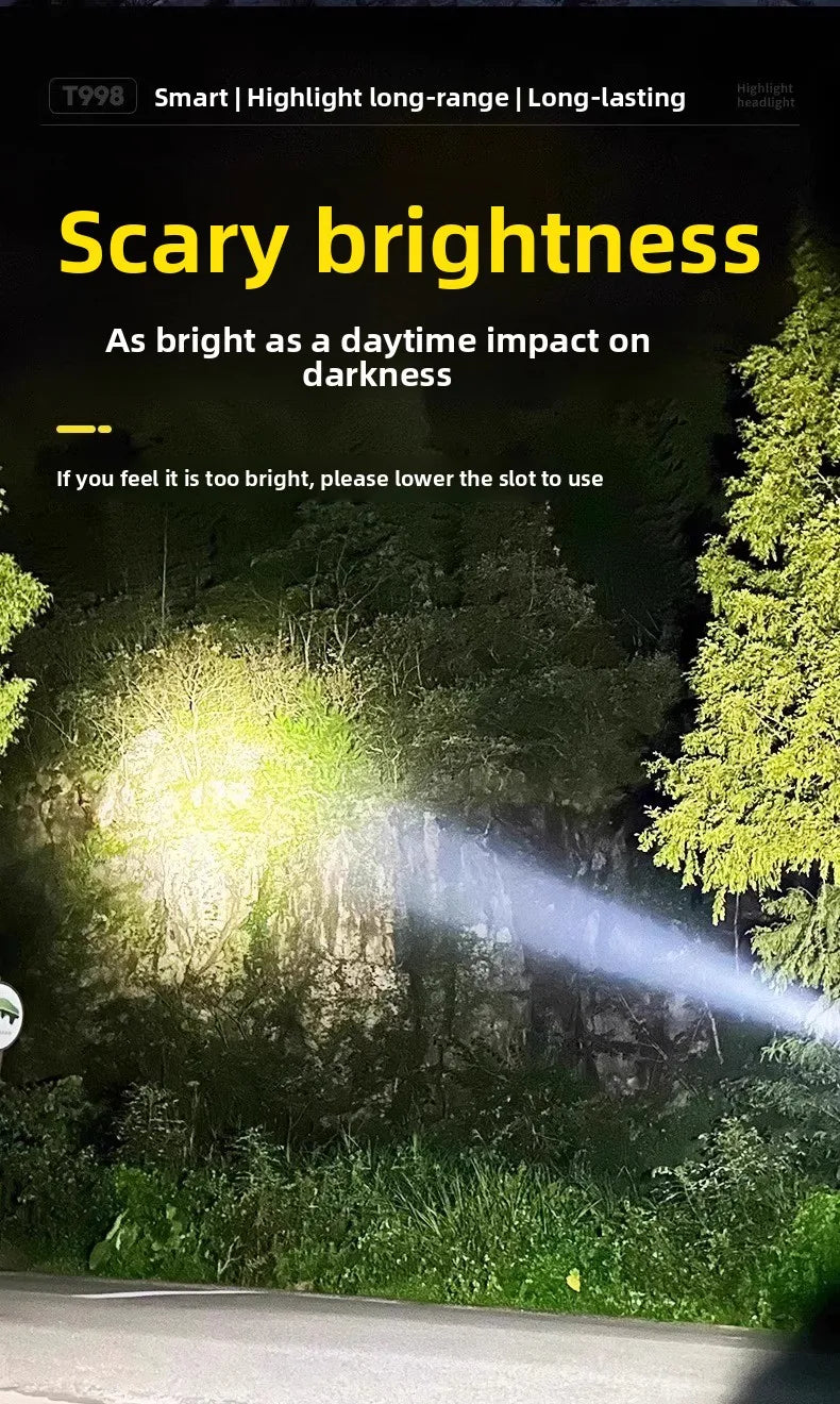 Headlight head mounted strong light charging ultra bright fishing special ultra long endurance lithium battery flashlight mining