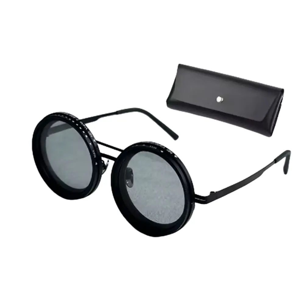 ND9 adjustable dimming sunglasses Retro Punk round men's outdoor fishing UV400 polarized driving sunglasses for Driving Fishing